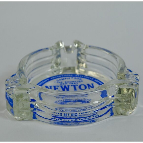 Newton MFG Co. Clear Glass Ashtray Ash Tray Vintage - Picture 3 of 3